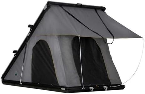 Overland Vehicle Systems HD Mamba Clam Shell Aluminum Hard Shell Roof Top Tent, Grey Body & Green Trim - Premium 280G Rip Stop Waterproof Tent Body - 2 to 3 Person Roof Top