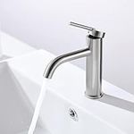 KENES Brushed Nickel Bathroom Faucet Single Hole Modern Bathroom Sink Faucet Single Handle Washroom Vanity Faucet Supply Lines Included, KE-9015