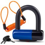 Bigpantha Anti Theft Motorcycle Disc Lock - Heavy Duty Bike Lock with Reminder Cable & Carry Pouch - Universal Fit Disc Brake Lock for Motorbikes, Scooters, and Mopeds (Blue)