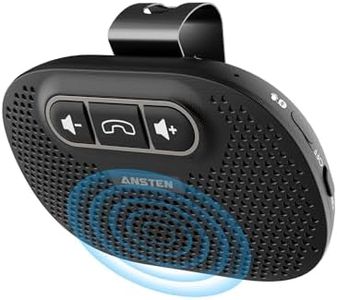 ANSTEN Vivavoce Bluetooth per Auto Microfono Integrato Vivavoce Auto Bluetooth 5.0, Bluetooth Auto può essere utilizzato per GPS, musica, chiamate, controllo del volume, iOS Siri e Vocale Assistant