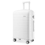 Kono 28 Inch Lightweight Large Size Hard Shell Suitcase 100L Travel Carry On Luggage with TSA Locks and 4 Spinner Wheels(White, 76x49x30cm)