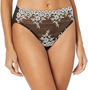 Wacoal Women's Embrace Lace Hi-Cut Brief Panty, Black, M