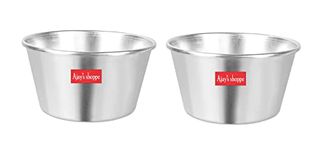 Ajay's Shoppe Aluminium Ice Bowls/Ice Mould/Barfh Katora/Ice-Cream Mould (600 Ml, 2), Silver