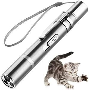 Cat Laser Toy, Interactive Toy with Red Dot LED Light Pointer, Long Range 3 Modes Lazer Projection Playpen for Kitten Interaction, Suitable for Cat Outdoor Pet Chasers Teasing Training Exercises