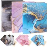 3 Ring Binder 1 Inch,3 Pieces Cute Binder with 2 Pockets, Decorative Marble Three Ring Binder for Letter Size School Supplies, Office Binder Supplies