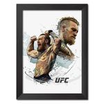 TenorArts Conor McGregor UFC Superstar Boxer Poster Laminated Posters Framed Painting with Matt Finish Black Frame (12 inches x 9inches)