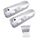 GSKMOTOR Tall Fabricated Aluminum Valve Covers for Big Block Chevy 396 402 427 454 Polished