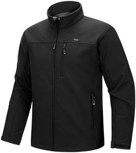 33,000ft Men's Waterproof Softshell Jacket Warm Fleece Lined Windbreaker Lightweight Soft Shell for Travel Hiking Golf