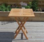 Sustainable Furniture UK Ltd - 70cm Teak Square Folding Table | Grade A Teak | Foldable