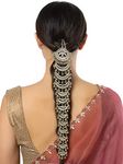 Karatcart Moon Shape Gold Plated Kundan Bridal Wedding Hair Braid Choti