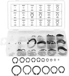 150PCS Black C Clips Snap Ring Assortment 3mm 32mm Internal & External Lock Snap Retaining Ring Circlip for Industrial Fasteners, 18 Sizes with Box