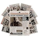 Vintage Horror Movie Newspaper Article Poster Classic Scary Movie Character Poster Newspaper Art Prints Home Theater Set for Man Cave Living Room Bedroom 8”X 10” Unframed 9Pcs