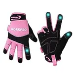 WORKPRO Safety Work Gloves, Light Duty Mechanic Gloves with Touch Screen, Abrasion resistance, Non-Slip Gardening Gloves, Pink