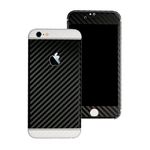 Kapa Full Body Dual Tone Carbon Fiber Vinyl Skin Sticker Cover for Apple iPhone 6 / 6S - Black Body White Highlights