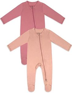 Jimonda Rayon Baby Pajamas,2-Way Zipper One-Piece Footies,Long Sleeve Unisex Boys Girls Romper,Sleep and Play Pjs,Infant Clothes