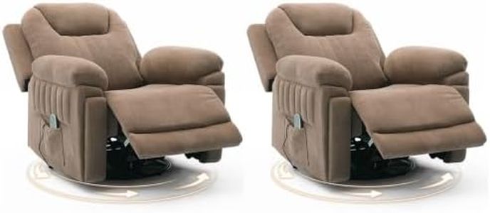 Ziviki 2 Pack Power Recliner Chair with Auto Rocking, Brown
