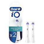 Oral-B iO Specialised Clean Electric Toothbrush Head, Precisely Angled Tufts for Deeper Plaque Removal for Hard to Reach Areas, Pack of 2 Toothbrush Heads, White