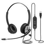 MAIRDI USB Headset with Microphone for Computer, PC Headset with Mic Noise Canceling for Laptop Teams Zoom Office Call Center Voip Phone Calls, Dictation Headset for Dragon Voice Recognition