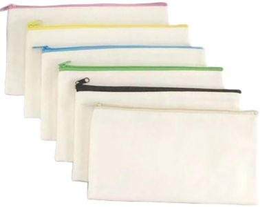 Zeafree 30Pcs Canvas Makeup Bags Zipper Pouch Bags Pencil Case DIY Craft Bags for Travel DIY Craft School Multicolored Zippers