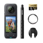 Insta360 X4 Premium Lens Guards Bundle - 8K Waterproof 360 Action Camera, 4K Wide-Angle Video, Invisible Selfie Stick, Removable Lens Guards, 135 Min Battery Life, AI Editing, Stabilization