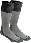 Dickies Men's High Bulk Acrylic Thermal Boot Crew Socks, (2, 4 Casual, Grey (2 Pairs), Large