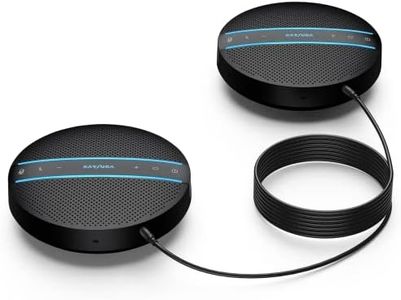 KAYSUDA Bluetooth Conference Speakerphone SP300KIT 2pk Bundle, up to 16 Attendees, 18H Call Time, 360°Voice Pick-up 2x6 AI Echo & Noise Canceling Microphones, Daisy Chain