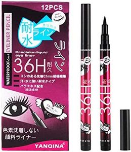 Gnker Eyeliner Waterproof Professional Liquid Long Lasting Cosmetics Eye Liner Pen Black 12 pcs