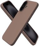 ORNARTO Compatible with iPhone 16 Case 6.1", Slim Liquid Silicone 3 Layers Full Covered Soft Gel Rubber Shockproof Phone Case, Protective Cover with Anti-Scratch Microfiber Lining-Light Brown