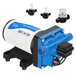 DC HOUSE 110V AC Water Pressure Diaphragm Pump 5.5 GPM 55 PSI On Demand Water Transfer Booster Pump 110Volt with Plug for Garden Hose Sprinkler Irrigation Home RV