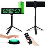 YZ Gym Timer Clock for Home Gym, Fitness Timer with Stopwatch, Large Digital Stopwatch Countdown Clock, 12/24H Digital Wall Clock, with Stand