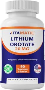 Vitamatic Lithium Orotate 20mg, 90 Capsules - Veggie Caps, Non-GMO, Gluten Free