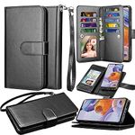 LG Stylo 6 Case, for LG Stylo 6 Wallet Case, Takfox PU Leather Mutiple ID Cash Credit Card Slots Holder Folio Flip Kickstand Detachable Magnetic Phone Case & Lanyard for LG Stylo 6/K71 Stylus-Black