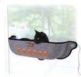 K&H Pet Products EZ Mount Thermo-Kitty Sill Heated Window Cat Bed, Heated Cat Hammock for Large Cats Extra-Deep Cat Perch Gray 27" X 10" X 11"