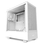 NZXT H5 Flow Compact ATX Mid-Tower PC Gaming Case – High Airflow Perforated Front Panel – Tempered Glass Side Panel – 2 x 120mm Fans Included – 280mm Radiator Support – White (CC-H51FW-01)