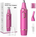 XOOMRSCP Nose Hair Trimmers for Women Men，Rechargeable Hair Trimmer 2 in 1 Painless Multifunctional Ear and Nose Hair Trimmer with IPX7 Waterproof Dual Edge Blades (Rose)