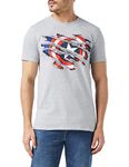 Marvel Men's Captain America Torn T Shirt, Grey Heather, L UK