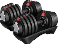 Yaheetech Adjustable Dumbbells Pair 18KG Adjustable Dumbbell Set 12 In 1 Adjustable Weights with Non-Slip Handle & Safety Locking Mechanism, Home Gym Strength Training Equipment for Full Bodybuilding