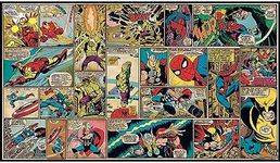 RoomMates JL1290M Marvel Classics Comic Panel Mural 6' X 10.5' -Ultra-Strippable Water Activated Removable Wall Mural-10.5 6 ft, Multi