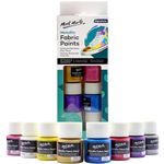 Mont Marte Permanent Fabric Paint Set 8 x 20ml Metallic Colours for Textile, Fabric, T-Shirt, Canvas, Wood, Ceramic, Glass