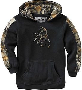 Legendary Whitetails Kids Camo Outfitter Hoodie, Onyx, Medium