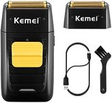 KEMEI Foil Shaver Double Electric Shaver for Men, Professional Electric Razors Head Shaver for Bald Men, Barber Supplies Cordless Rechargeable