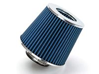 RTunes Racing BLUE 3" 76mm Inlet Cold Air Intake Cone Replacement Quality Dry Air Filter