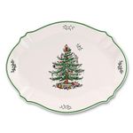 Spode Christmas Tree Oval Platter | Large 17 – Inch Serving Plate Perfect for Serving Meat, Fruit and Veggies and Baked Goods | Beautiful Christmas Home Décor | Microwave and Dishwasher Safe