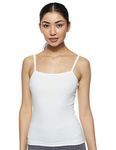 Jockey Snug Fit Low-Neck Thermal Spaghetti Top for Women 2501_Off White_S