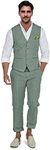 Men's Linen Suits 2 Pieces Slim Fit