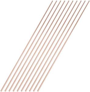 UAUAFIFI Pure Copper Round Rod 1/8"Dia 13"Length Bare Copper Cu Metal Rod for DIY, Industry, Decoration (1/8x13inch, 10Pcs)
