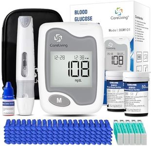 CareLiving BGM101 Blood Glucose Monitor Kit, 100 Test Strips, 100 Lancets, 1 Blood Glucose Meter, 1 Lancing Device, Diabetes Testing Kit, Portable Blood Sugar Test Kit, Glucometer Kit for Home