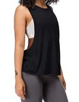 Womens Workout Fitness Tank Tops Cropped Sleeveless Gym Yoga Running Athletic Shirts Black S