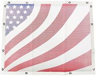 Belmor BS-1988AF1-1 White Patriotic Bug Screen Truck Grille Cover for 1986-2007 Peterbilt 357, 375, 377, 378, 379 (Short Nose)