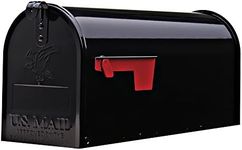 Gibraltar Mailboxes Elite Medium Capacity Galvanized Steel Black, Post-Mount Mailbox, E1100B00